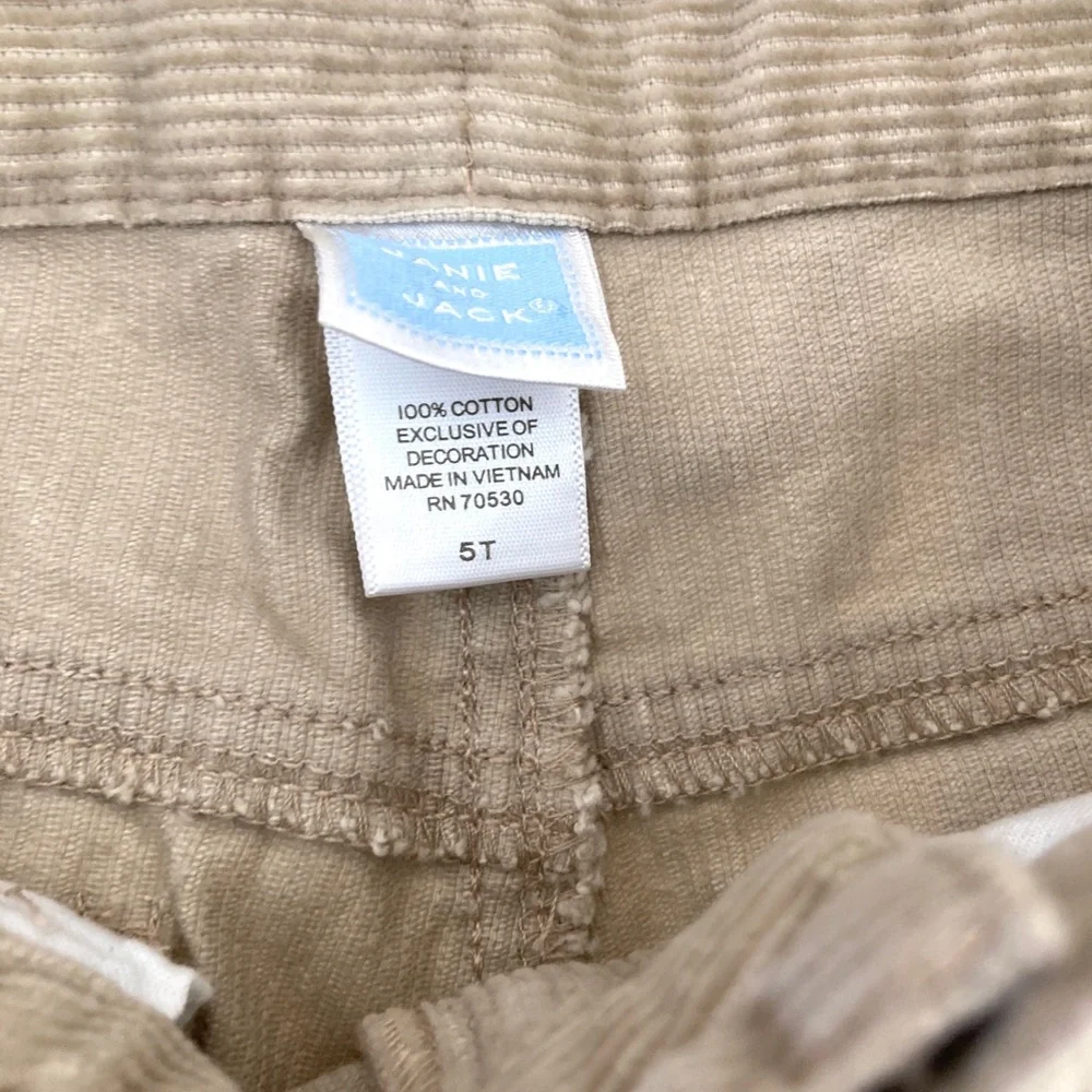 Janie and Jack Blue Shirt & Tan Corduroy Pants 5